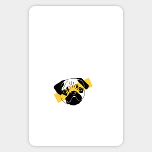 Yellow Pug Sticker